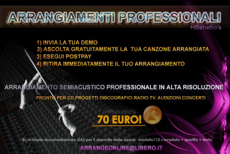 Arrangiamenti professionali: 70 Euro [AoL Studio's]
