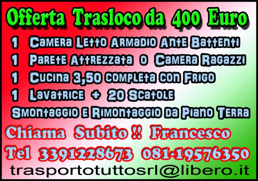 Trasloco Completo da 400 Euro