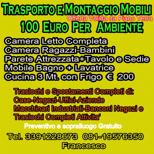 Siamo la soluzione Giusta per Trasloco e trasporto