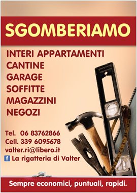 Sgomberi di case e cantine in tutte le zone di Roma