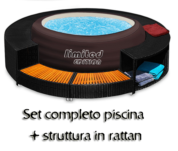 Idromassaggio spa Piscina gonfiabile rivestita rattan