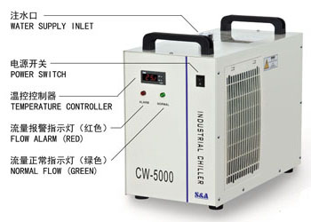 S&A CW-5000 water chiller for cooling dental CNC engraving machine